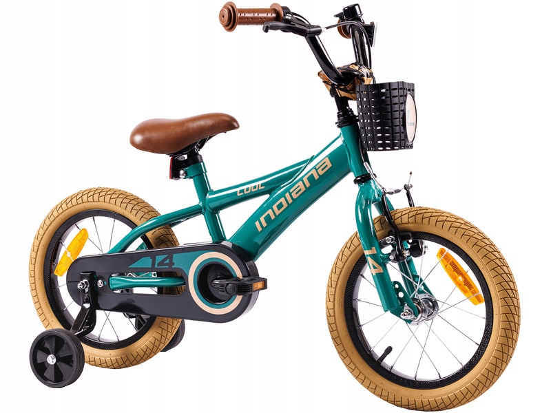 Rower dziecięcy Indiana Cool 14 cali dla chłopca Zielony