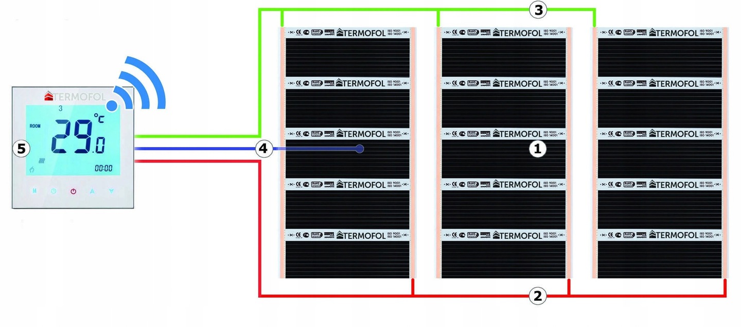 TERMOSTAT DO OGRZEWANIA PODŁOGOWEGO TF-WIFI BIAŁY Długość 0 m