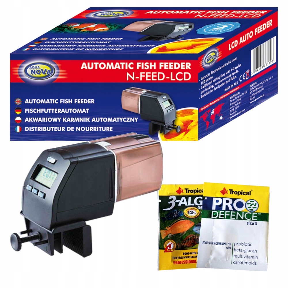 Levně Aqua Nova Automatické krmítko pro ryby 5 Krmení Denně Dárek