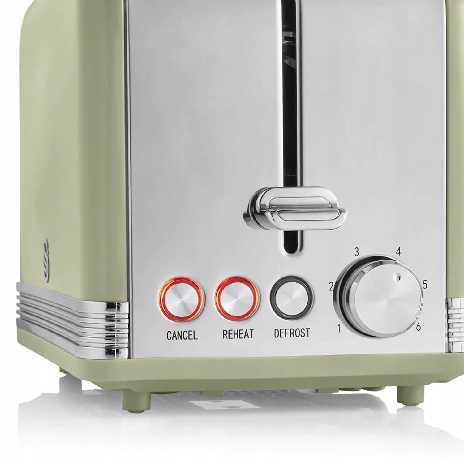 SWAN Retro Toster 2-Slotowy Vintage Zielony 815W 6 Poziomów Opiekania — miniatura 5