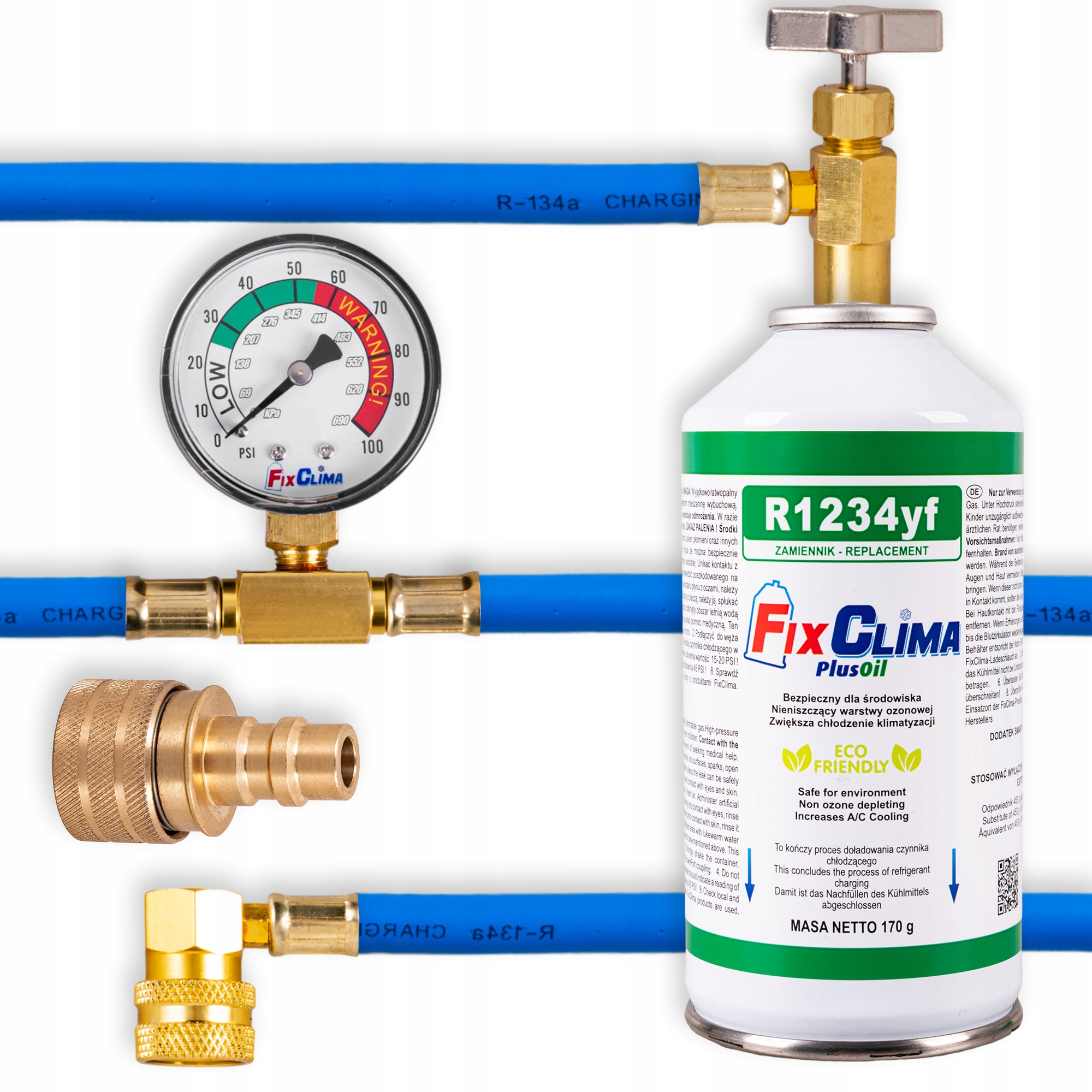 Sada Pro Doplňování Autoklimatizace Plynem Chladivo R1234YF