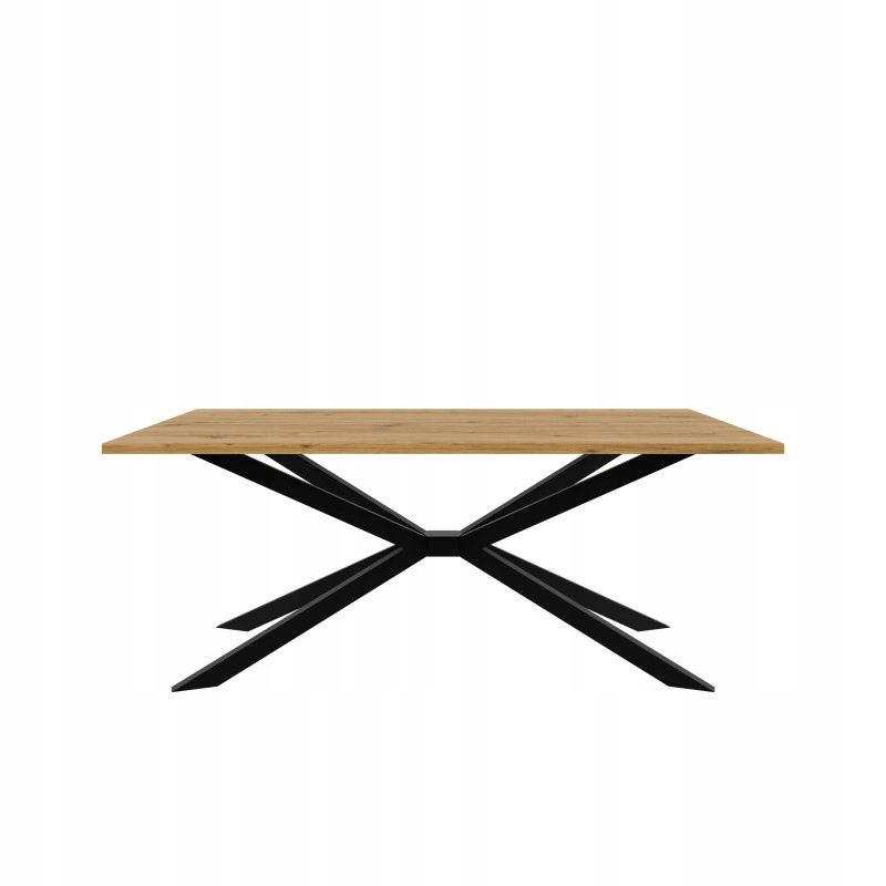 Stůl Troso 185x90 cm Moderní jídelní stůl Kovové nohy Černý rám