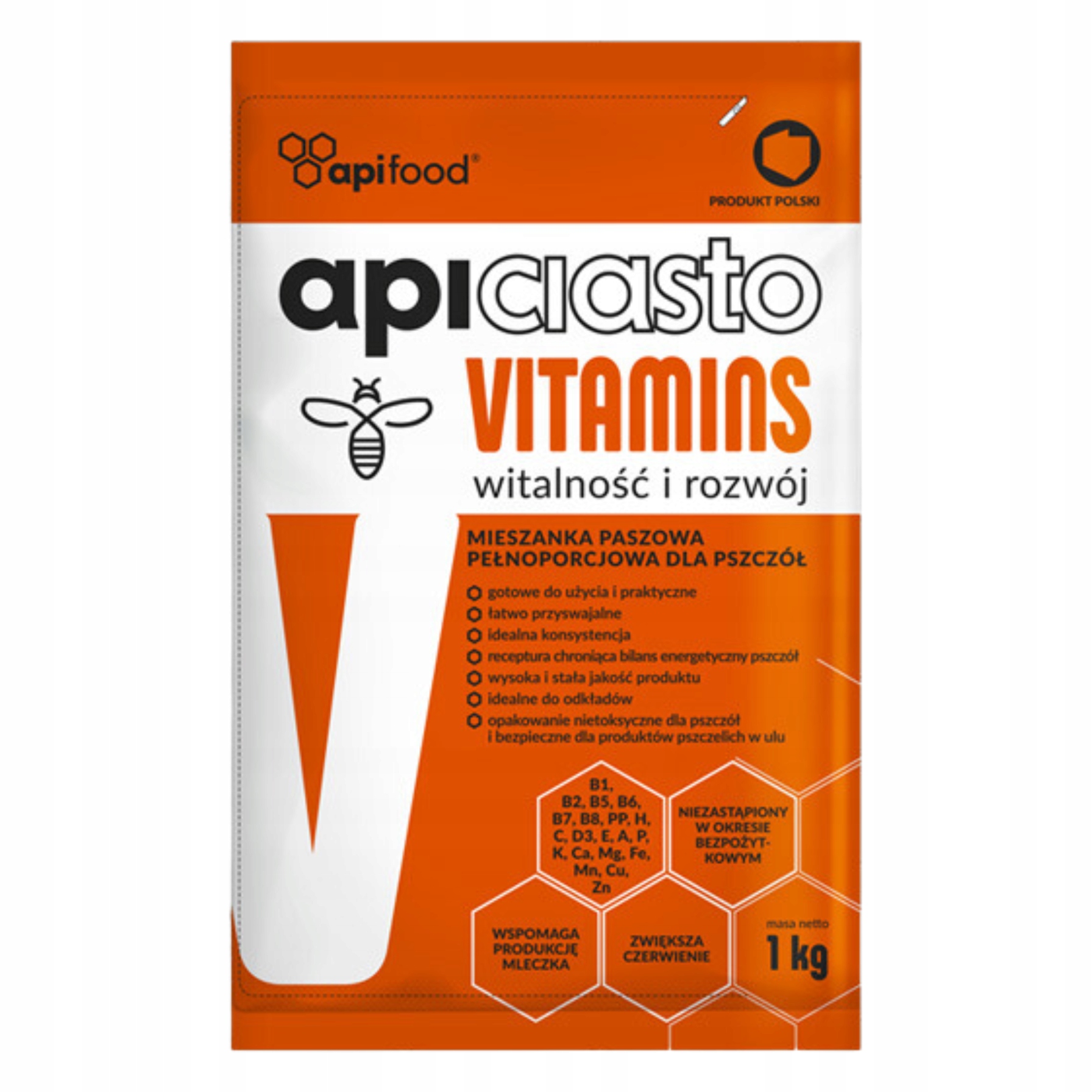 APICIASTO VITAMINS 5 x 1kg ciasto pokarm dla pszczół APIFOOD ORION 5kg