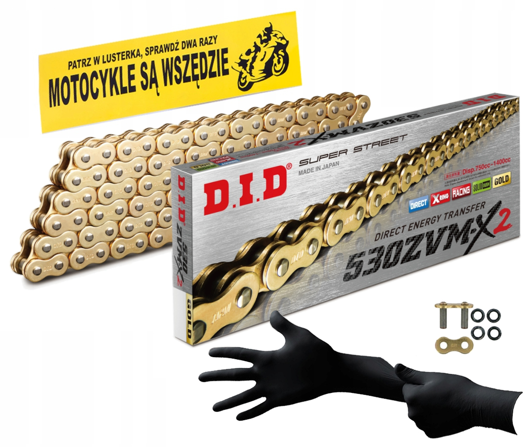 ŁAŃCUCH NAPĘD-OWY DID 530 ZVMX2 G&G 106 ZŁOTY