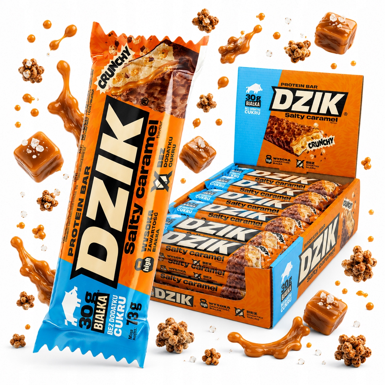 Wk Divoká tyčinka 73 g salty caramel slaný karamel proteinový protein