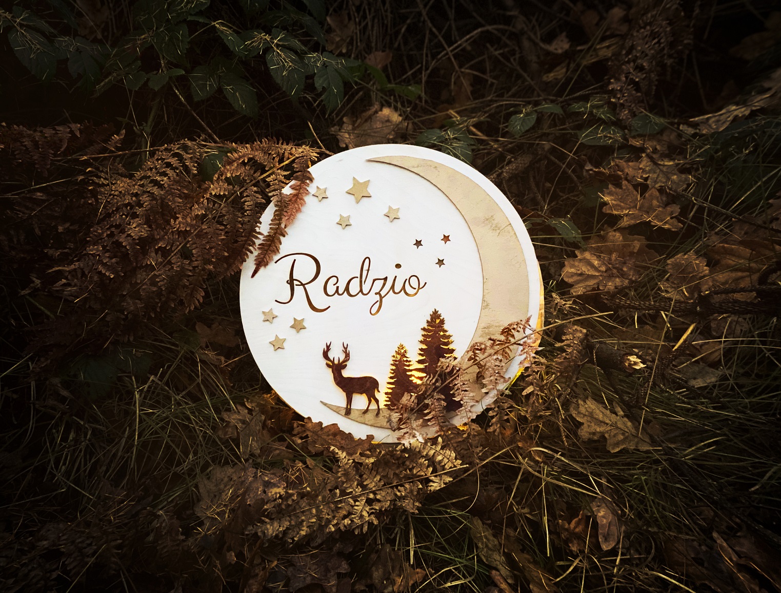 Lampka nocna LAS duża LED prezent dziecko imię Zasilanie bateryjne