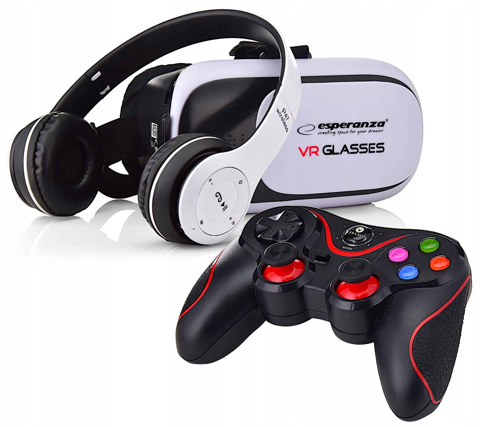 PREZENT POD CHOINKĘ GOGLE VR 360+GAMEPAD BLUETOOTH