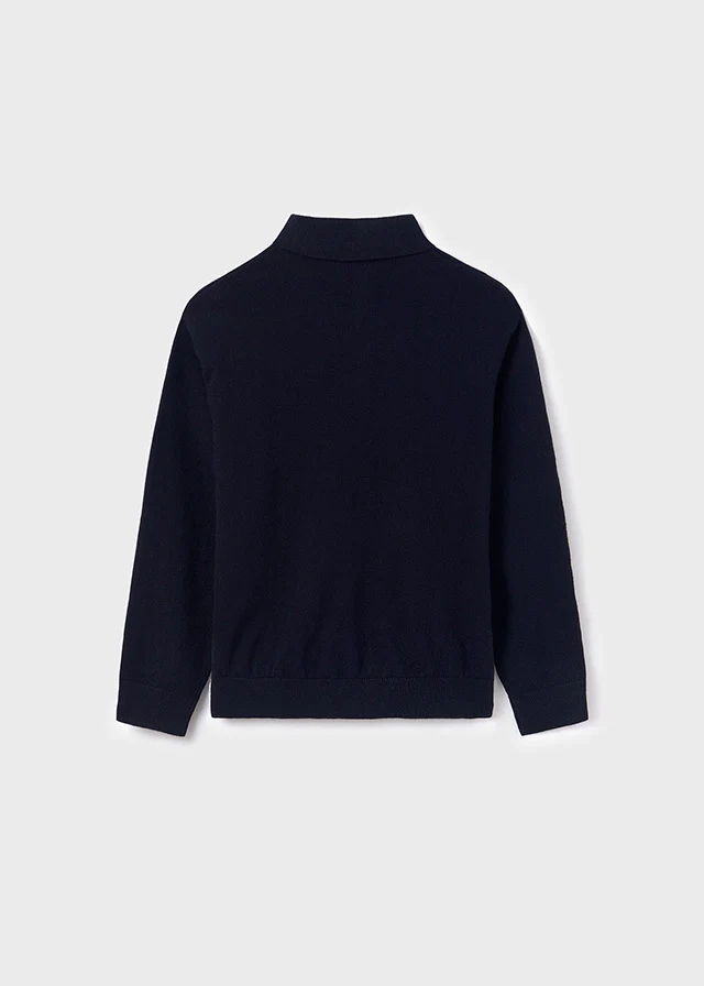 MAYORAL SWETER DLA CHŁOPCA Z KOŁNIERZYKIEM POLO GRANATOWY 10 lat 140 cm Kod producenta 07383