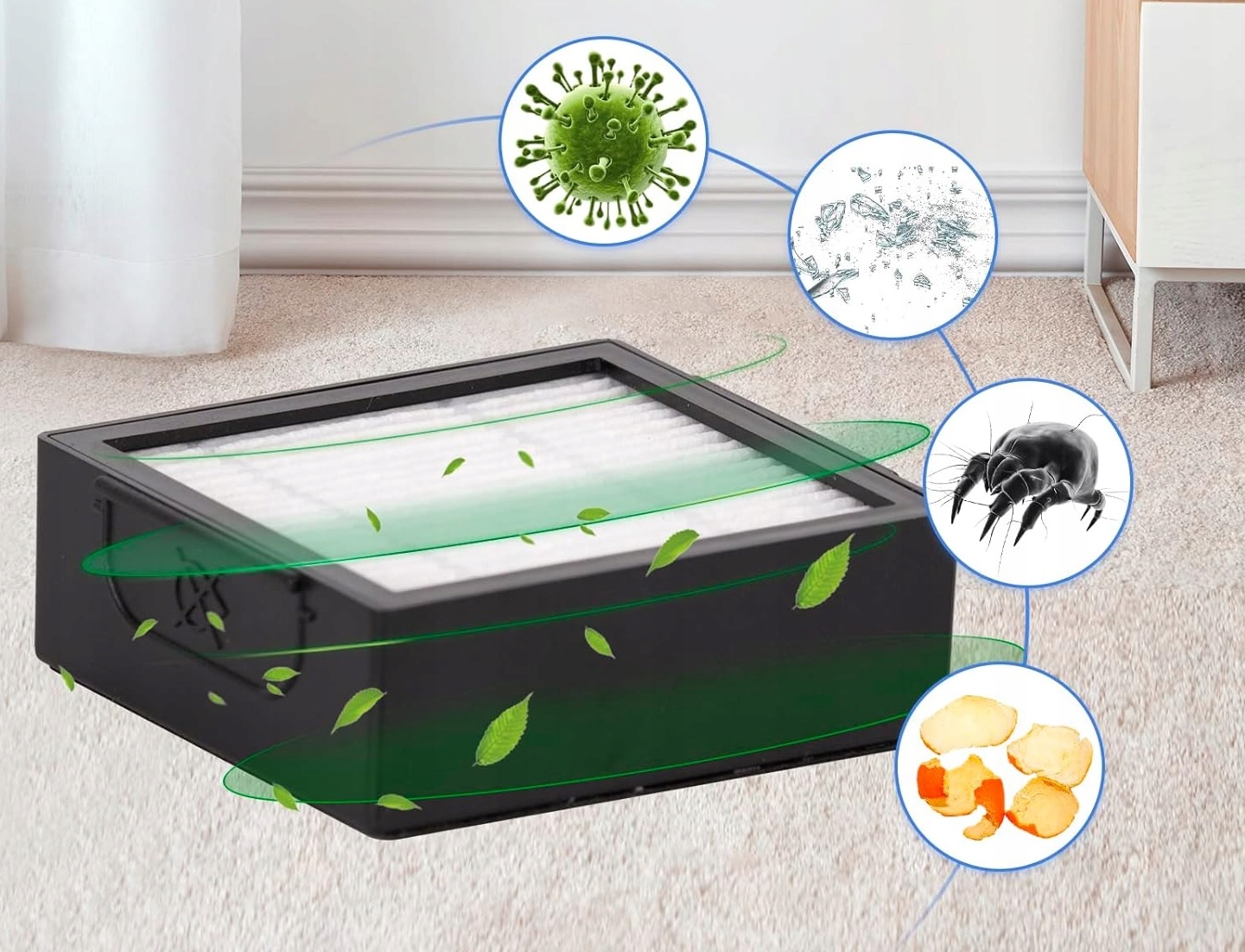 12 szt. FILTR FILTRY DO IROBOT ROOMBA E4 E5 E6 E7 I3 I4 I5 I6 I7 I8 J7 PLUS Kolor dominujący biały