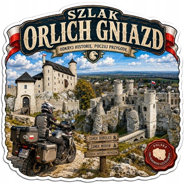Naklejka Szlak Orlich Gniazd na kufer walizkę kamper motocykl