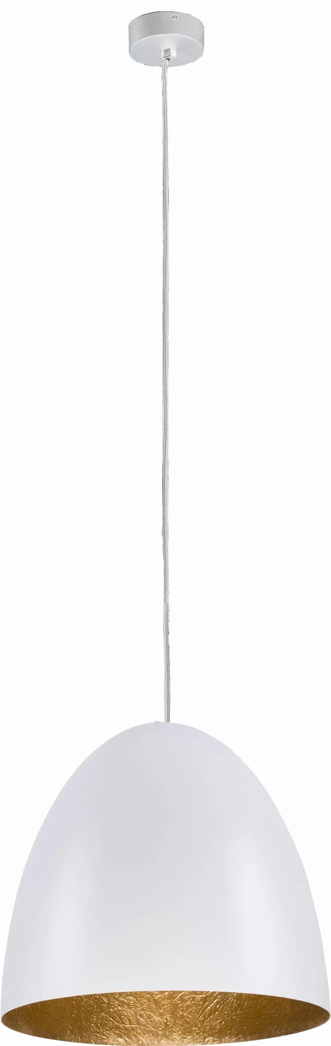 Nowodvorski Závesná lampa Egg bielo-zlatá Ø39 cm E27 Industriálna