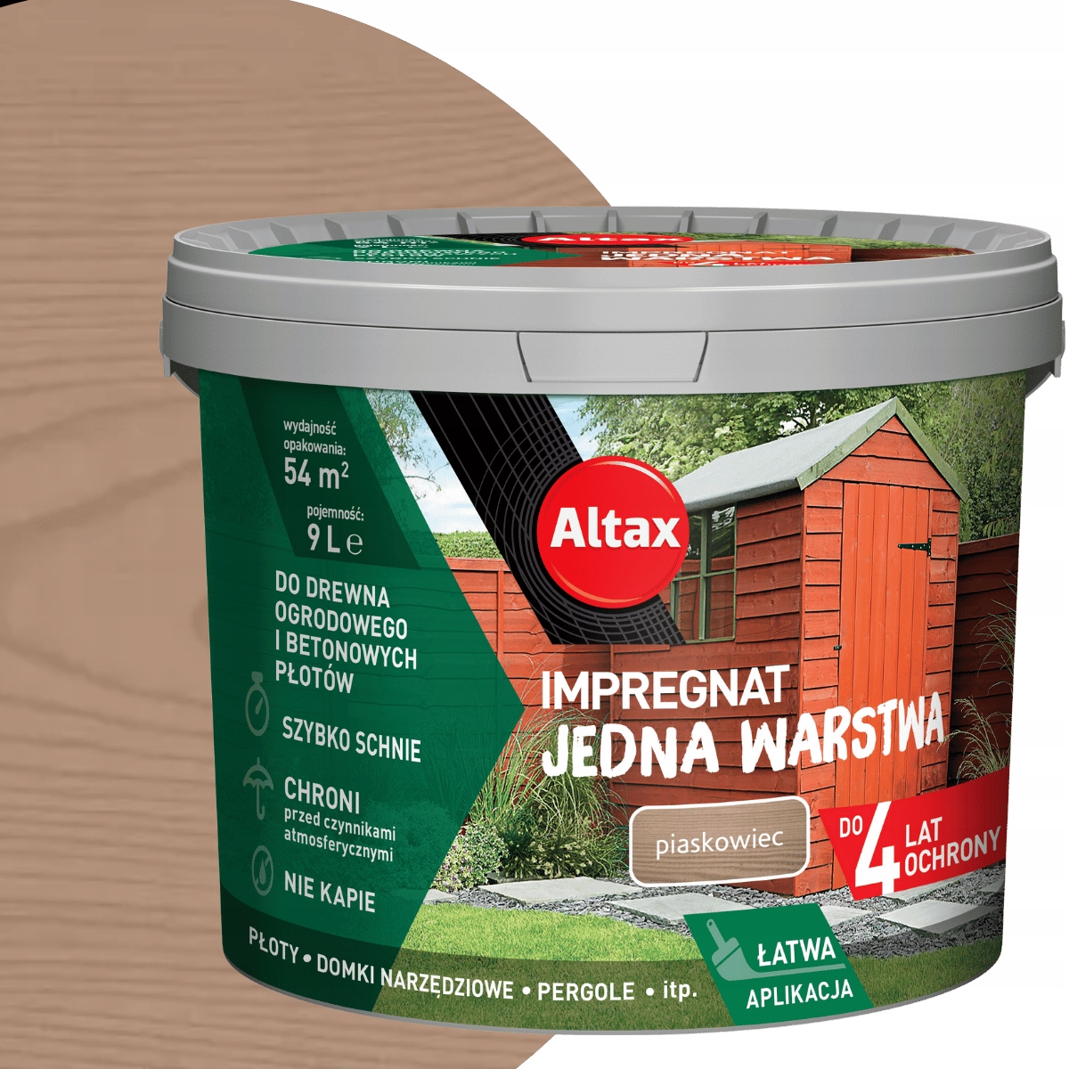 Altax Impregnat Jedna Warstwa 9L Piaskowiec