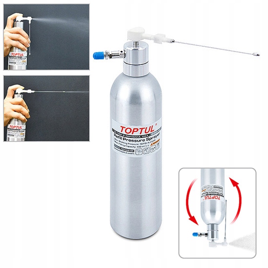 Rozprašovač 650 ml Nádoba Dávkovač Kovový Tlakový S Rozprašovačem Toptul
