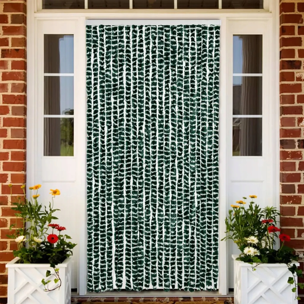 vidaXL Závěs proti hmyzu zelený a bílý 90 x 200 cm žinylka