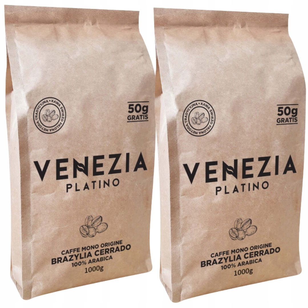 Levně Káva zrnková Venezia Platino 2x1 kg, čerstvě pražená řemeslná sada