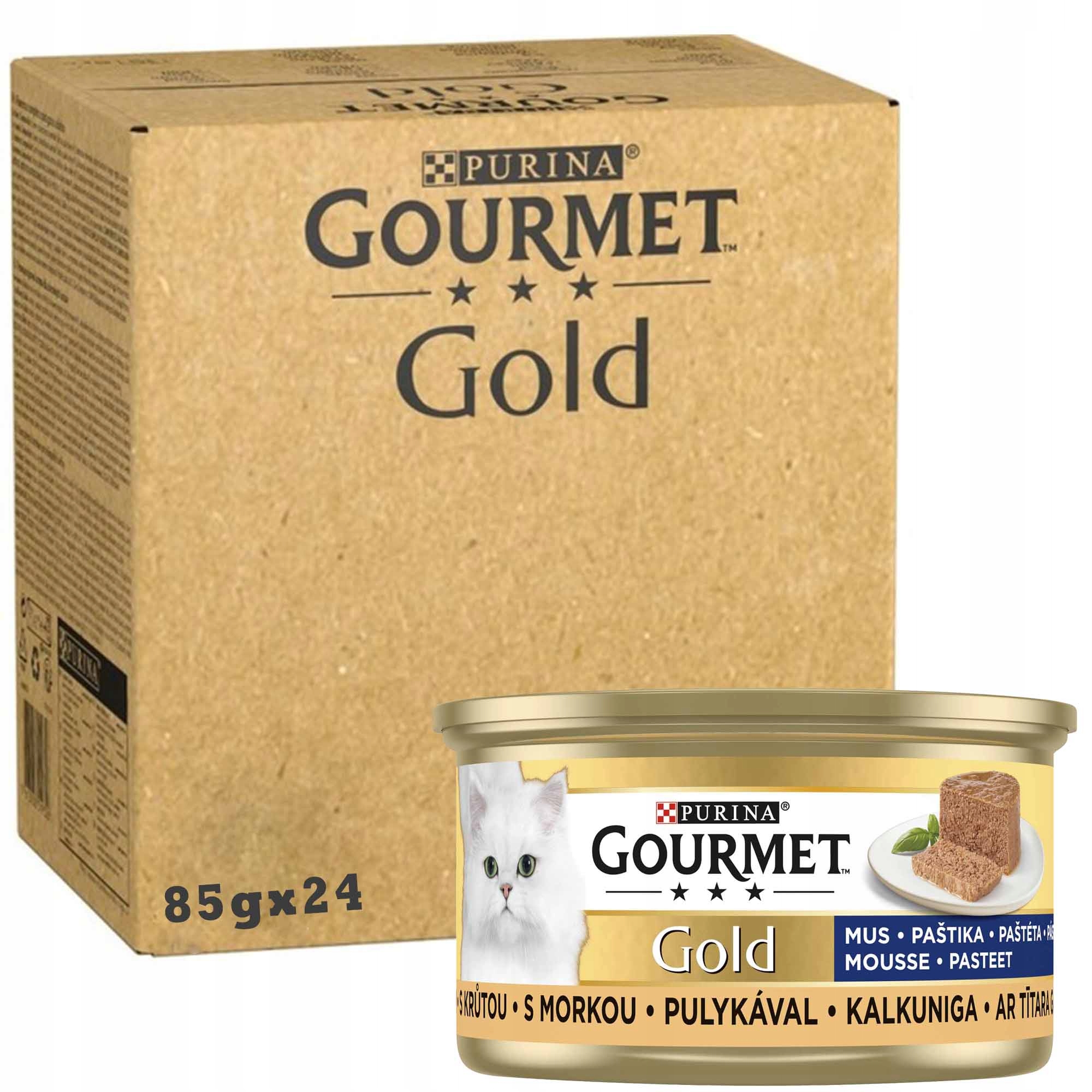 Levně Purina Gourmet Gold Vlhké krmivo pro kočky Pěna s krůtím masem 85 g x 24 kusů