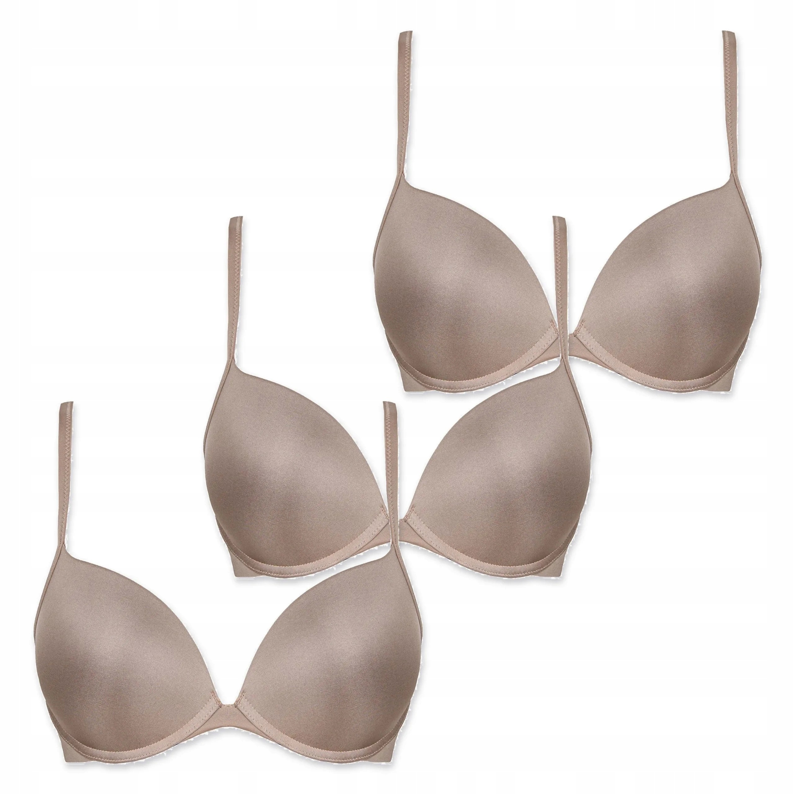 3x Push-up podprsenka z mikrovlákna Sielei 1358 hnědá 85B