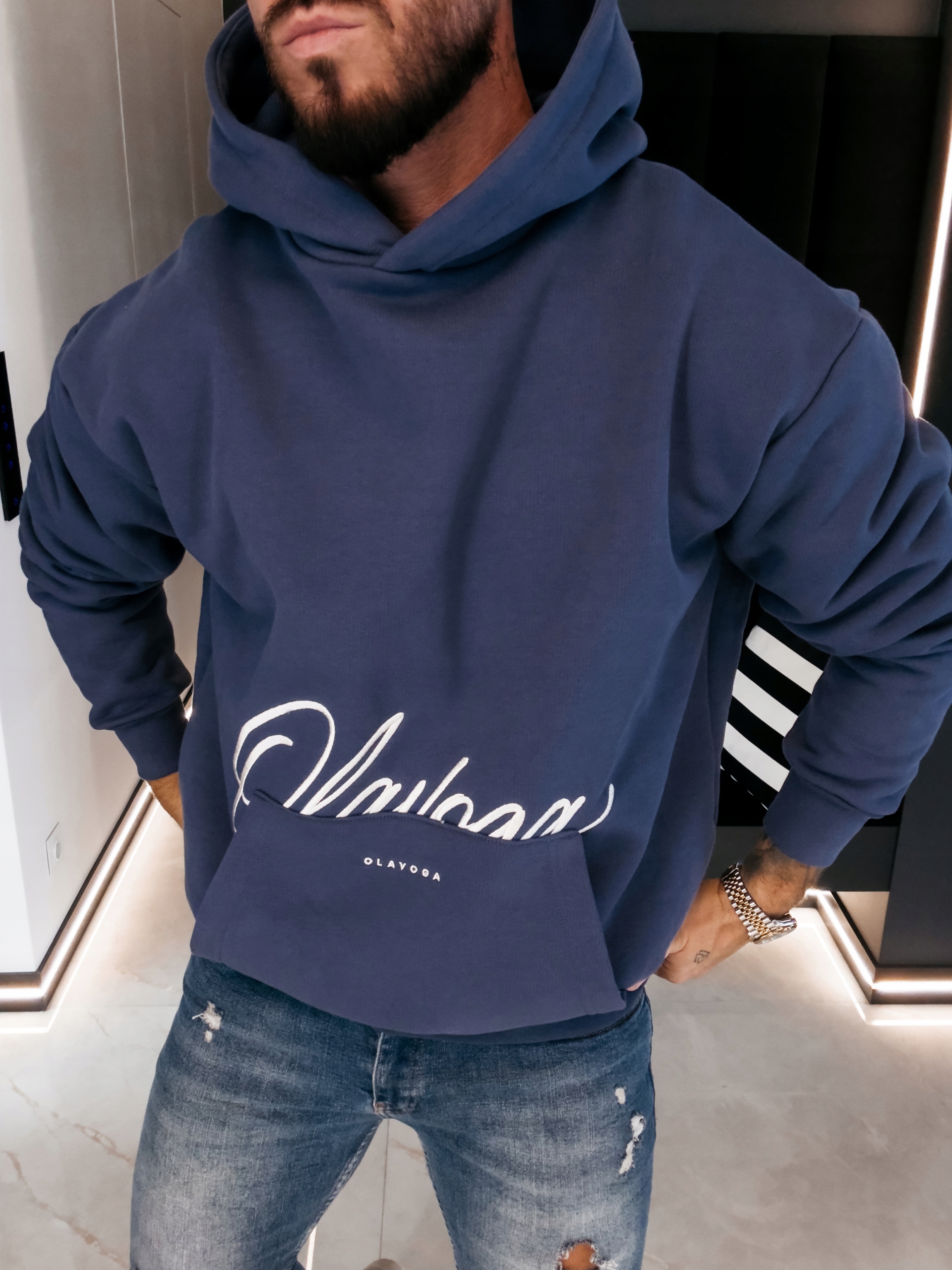 Pánská Mikina Ground Olavoga Tmavě Modrá M