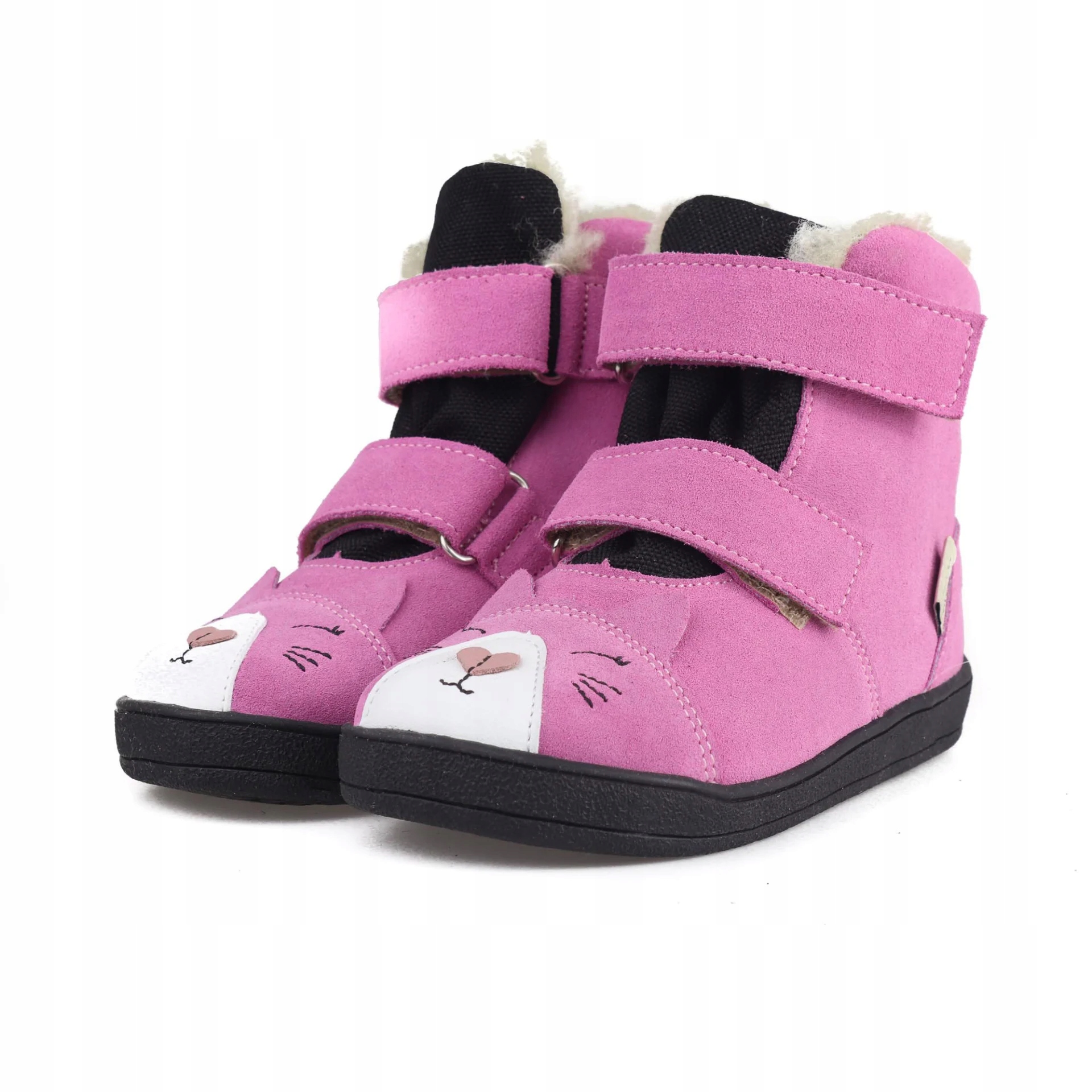 Mido 72-10 Pink Trzewiki Zimowe Barefoot Śniegowce Membrana Wełna r.29