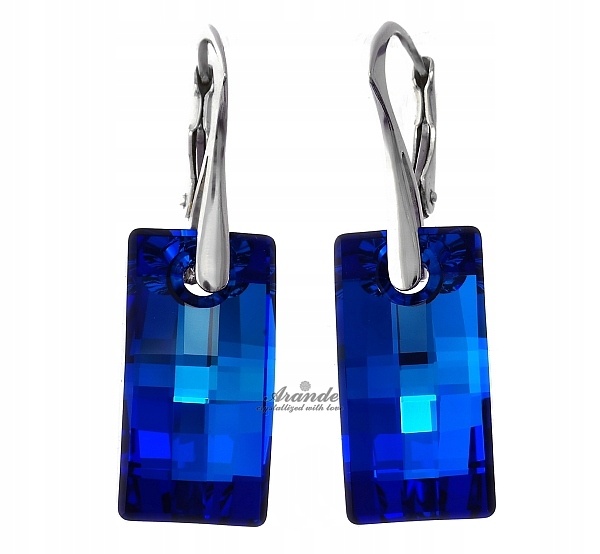 Krystaly Náušnice Urban Blue Stříbro
