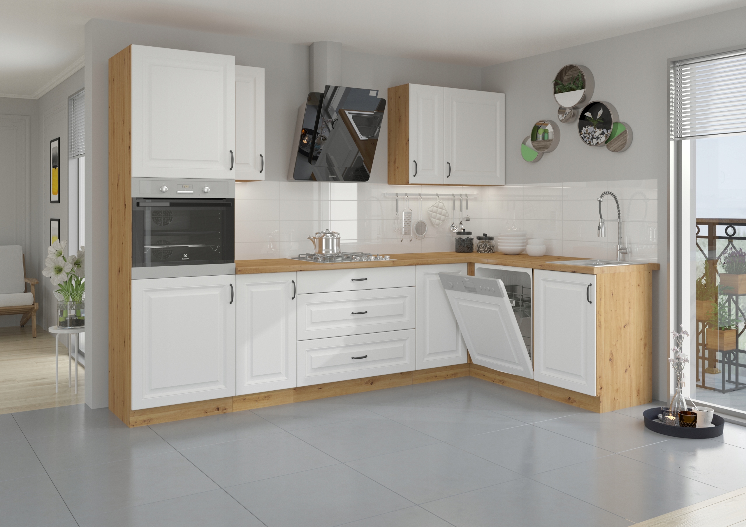 Szafka kuchenna dolna 60 cm frezowana biała SPRING Kod producenta ST60D