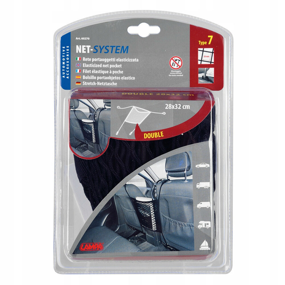Elastyczna siatka do bagażnika i kabiny 28x32cm N7 Rodzaj siatki