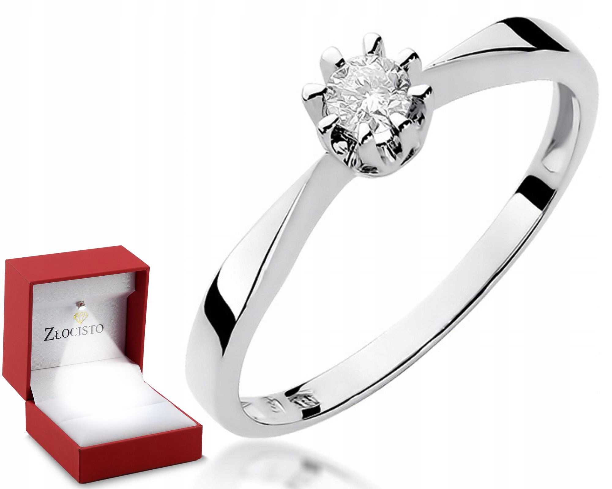 Prstýnek s briliantem 0,15 ct, bílé zlato