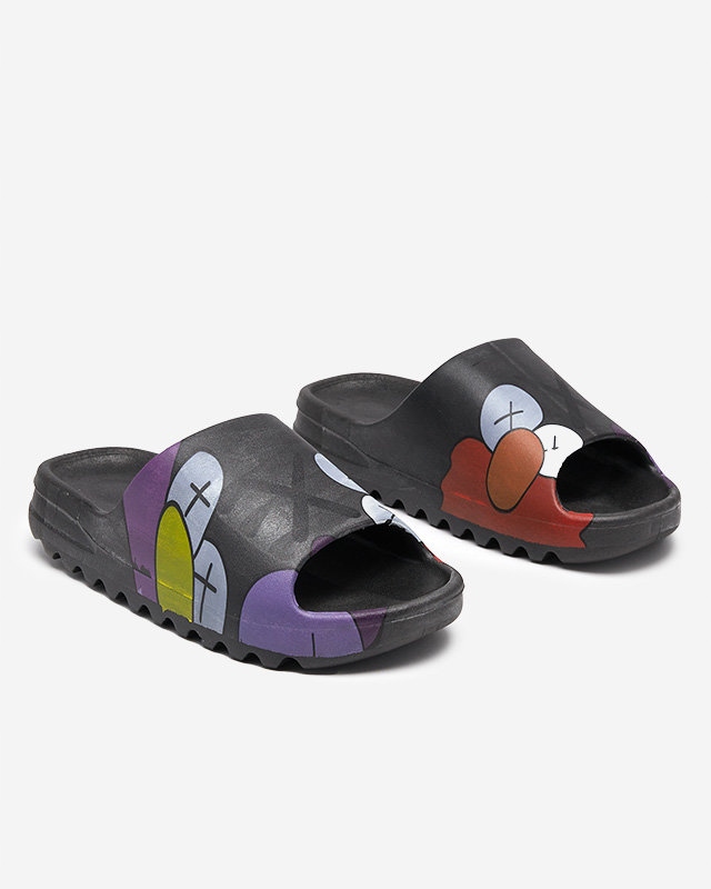 CZARNE DAMSKIE KLAPKI Z PRINTEM ELMINO 37 Oryginalne opakowanie producenta folia