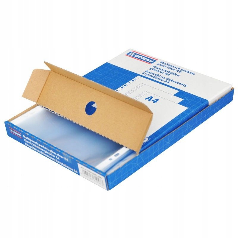 KOSZULKI NA DOKUMENTY DONAU, PP, A4, KRYSTALICZNE Marka Donau