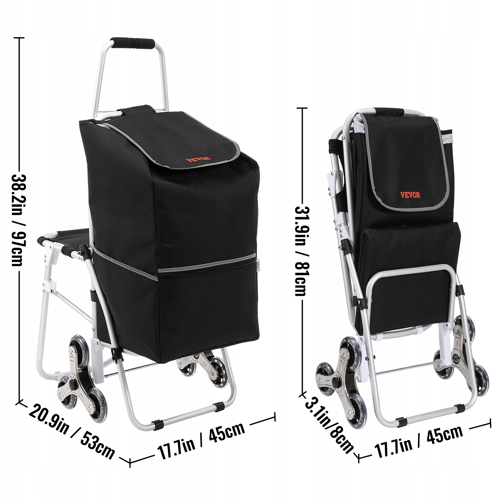VEVOR Solidny Wózek Zakupy Torba na Kółkach Ręczny Marka inna