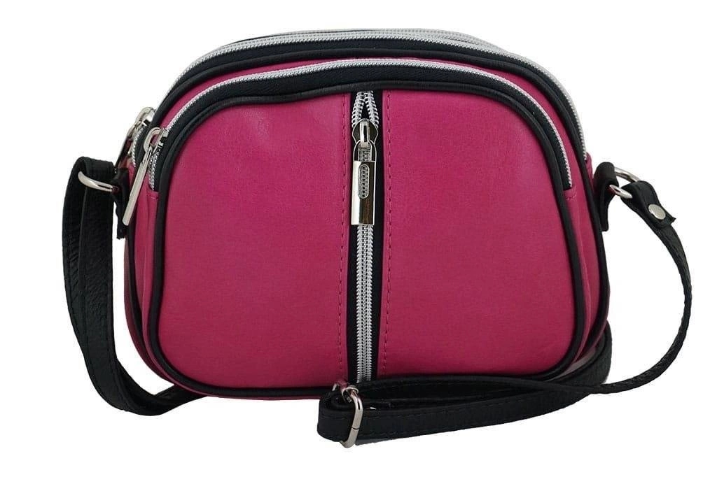 Kabelka Přes Rameno dámská kožená italská Fuchsiová