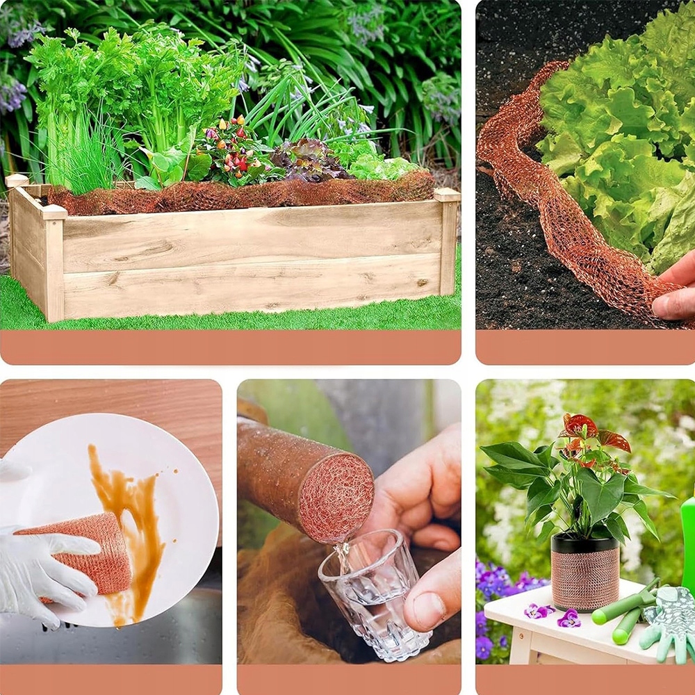 12M SIATKA TAŚMA MIEDZIANA PRZECIW ŚLIMAKOM DO OCHRONY ROŚLIN OGRODOWYCH Długość siatki 12 m