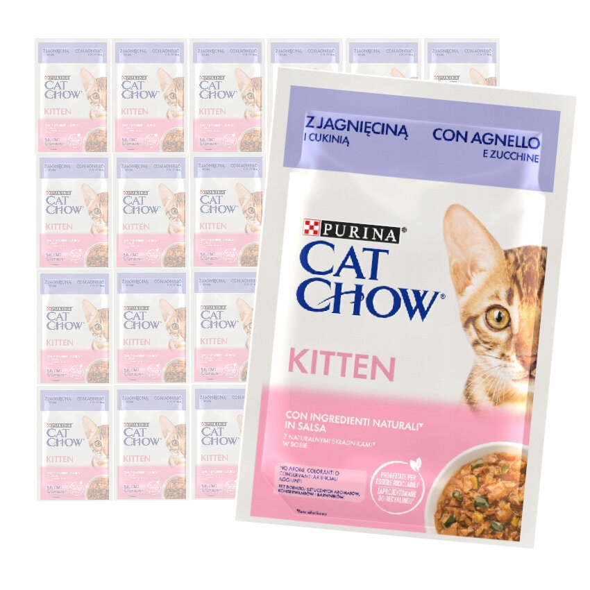 Purina Cat Chow Kitten 24x85g Krmivo Pro Koťata Jehněčí S Cuketou V Omáčce