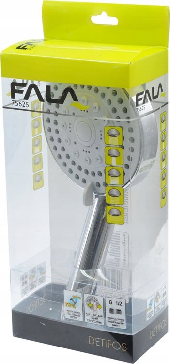 SŁUCHAWKA PRYSZNICOWA CHROM 5 FUNKCJI 118 mm FALA Kolor chrom