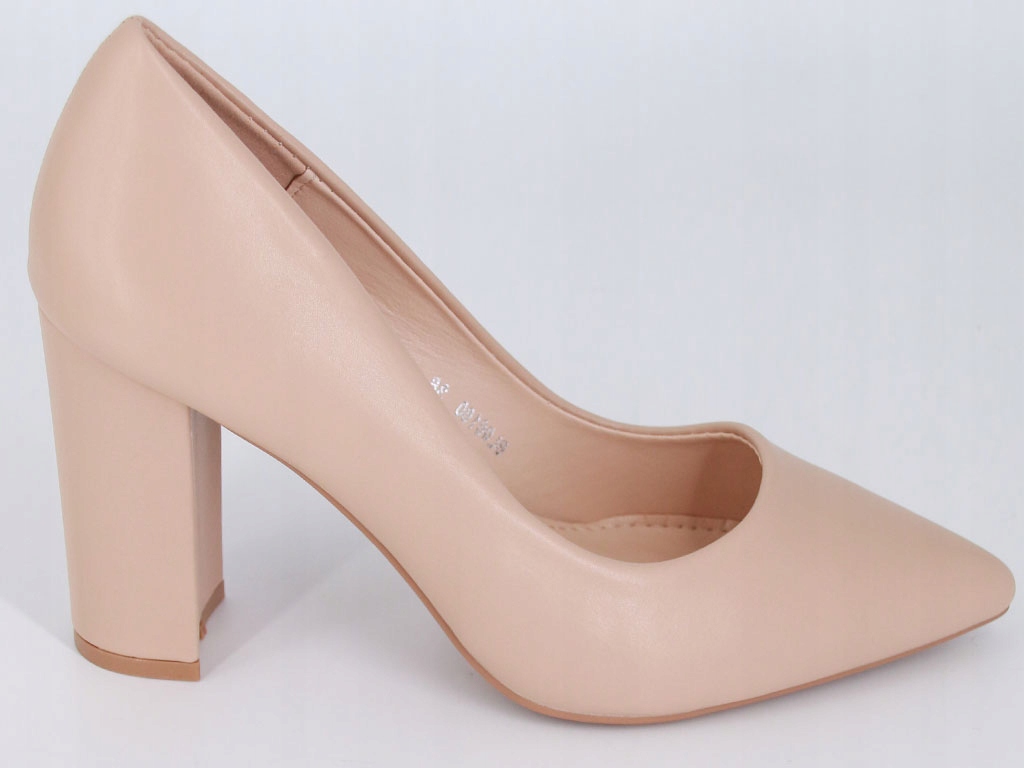 CZÓŁENKA DAMSKIE SKÓRZANE NA SŁUPKU BUTY BEŻOWE NA OBCASIE 39 Wysokość obcasa/platformy 8.5 cm