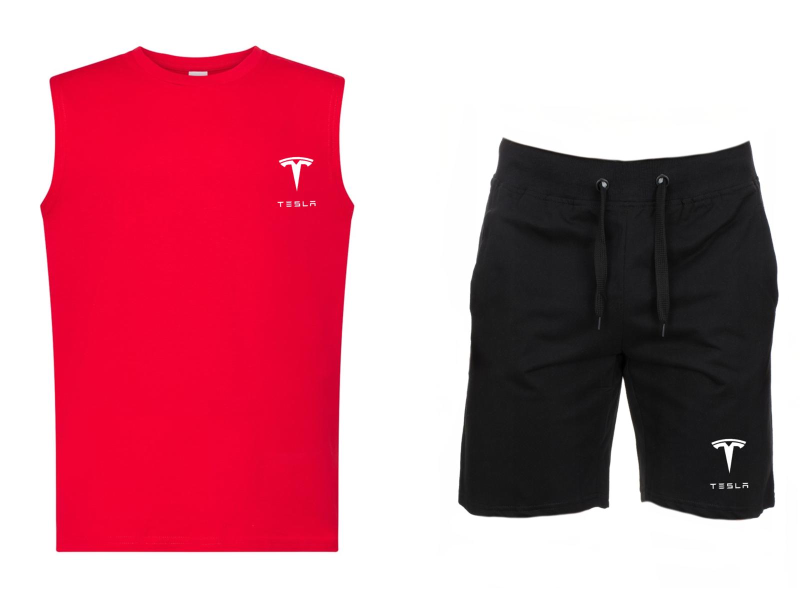 Sada: Tričko Tričko Krátké Kraťasy Tesla Pánské Velikost L