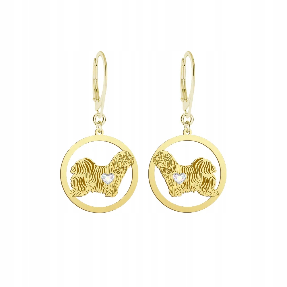 Náušnice Zlaté se psem Tibetský teriér 925 Bigiel Dárek Gravírování Bonus