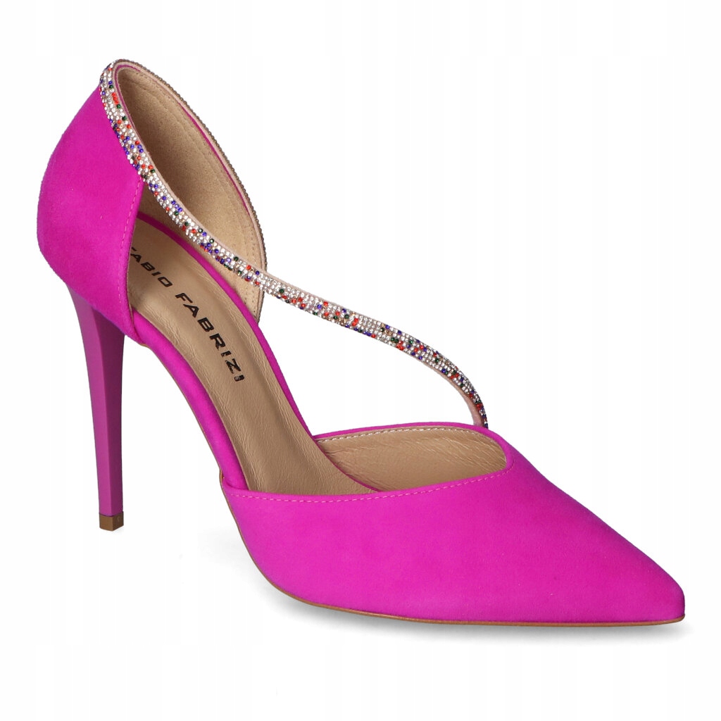 Dámské lodičky na podpatku Fabio Fabrizi Fuchsia Semišové 39