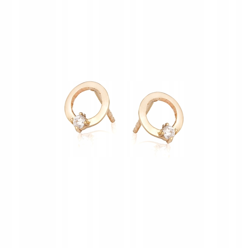 Kolczyki sztyfty złote Ania Kruk kółka białe cyrkonie złoto 375