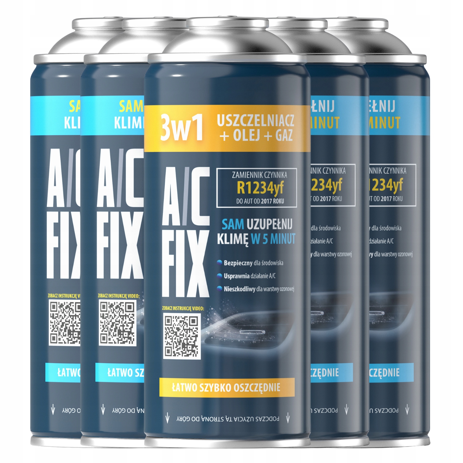 Ac Fix Sada Plyn 3v1R1234yf 170g Olej Plyn Těsnění a Gaz 4xR1234yf 680