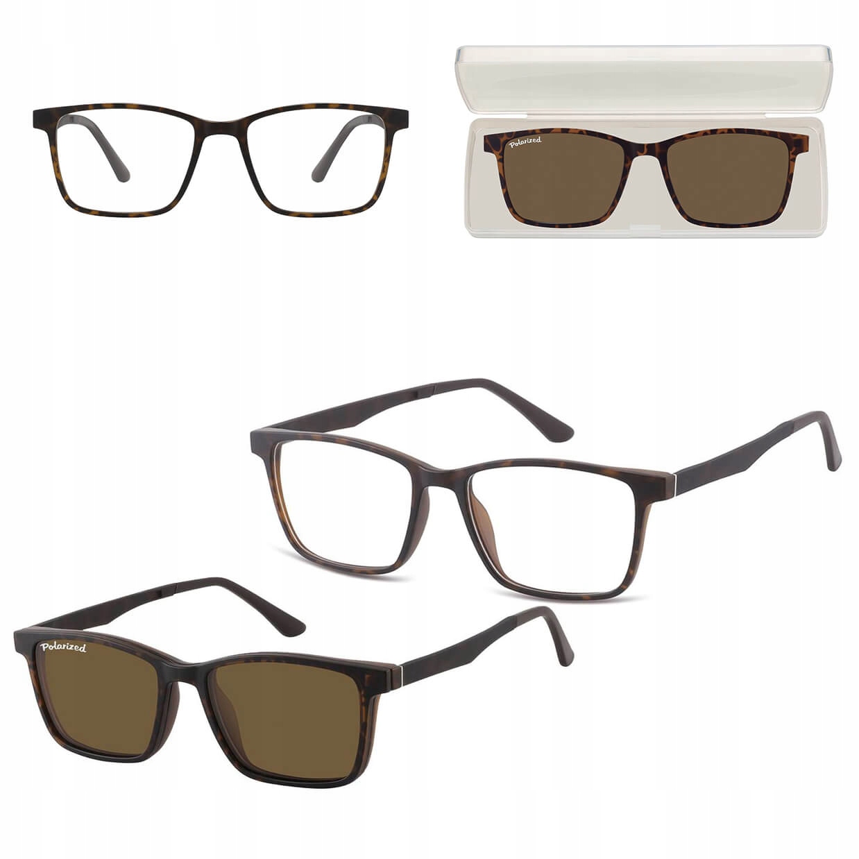 2v1 Korekční brýle s sluneční clonou a polarizací