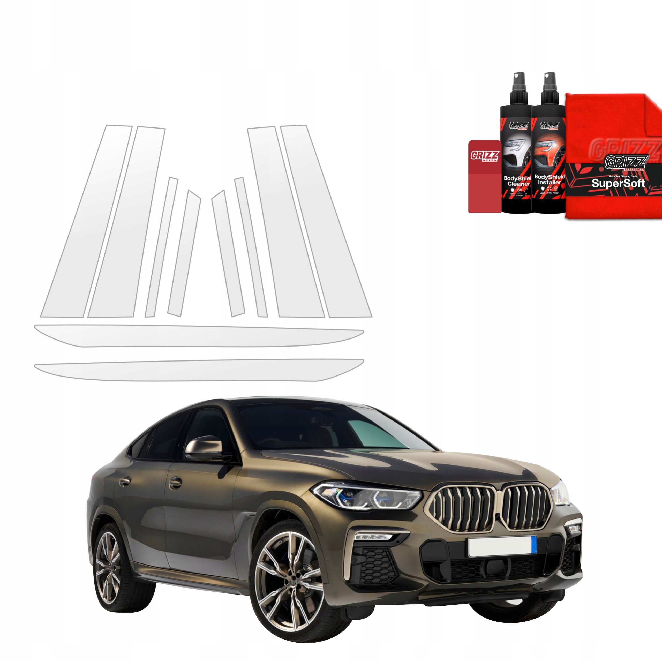 10v1 Fólie Ppf dýha na sloupky pro Bmw X6M (2019-2023)