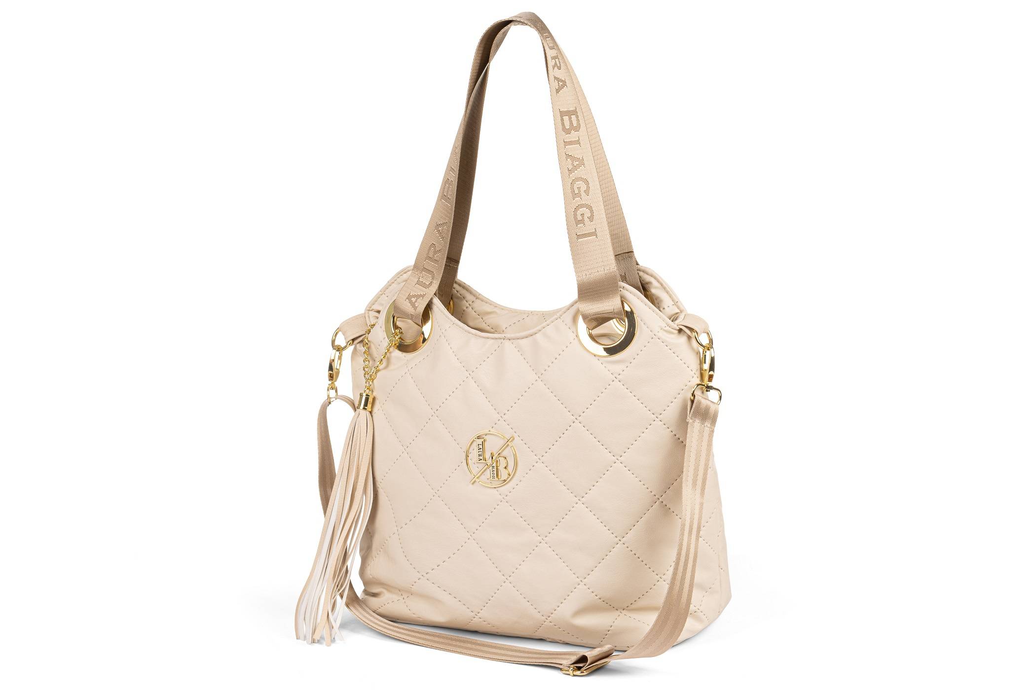 TOREBKA DAMSKA SHOPPER WOREK PIKOWANA LAURA BIAGGI NA RAMIĘ LISTONOSZKA A4 Marka Laura Biaggi