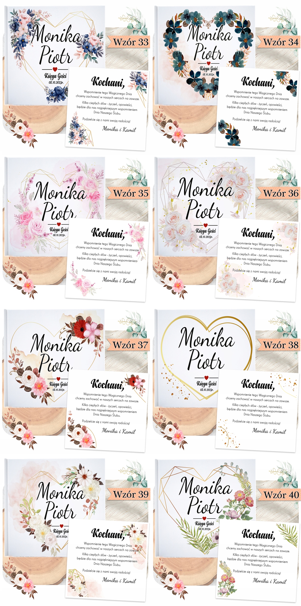 KSIĘGA GOŚCI NA ŚLUB WESELE KWADRAT ANKIETY MIX Waga produktu z opakowaniem jednostkowym 0.5 kg