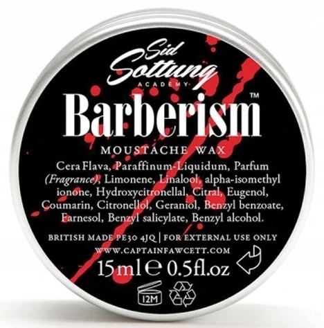 CAPTAIN FAWCETT Wosk do Stylizacji Wąsów MOCNY Barberism 15ml Stan opakowania oryginalne
