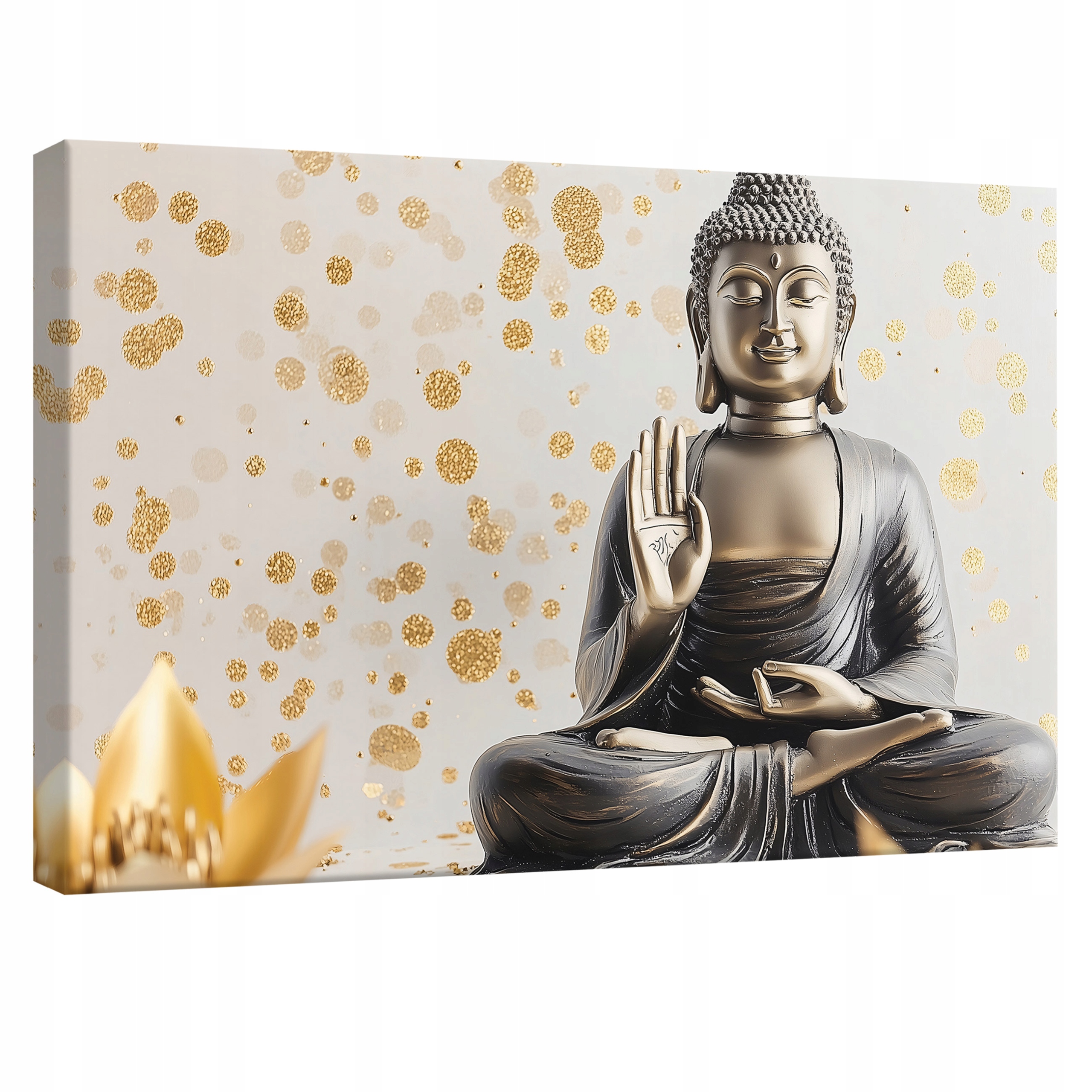 Obraz 120x80 Buddha meditace pokoj zlato lotos spiritualita harmonie