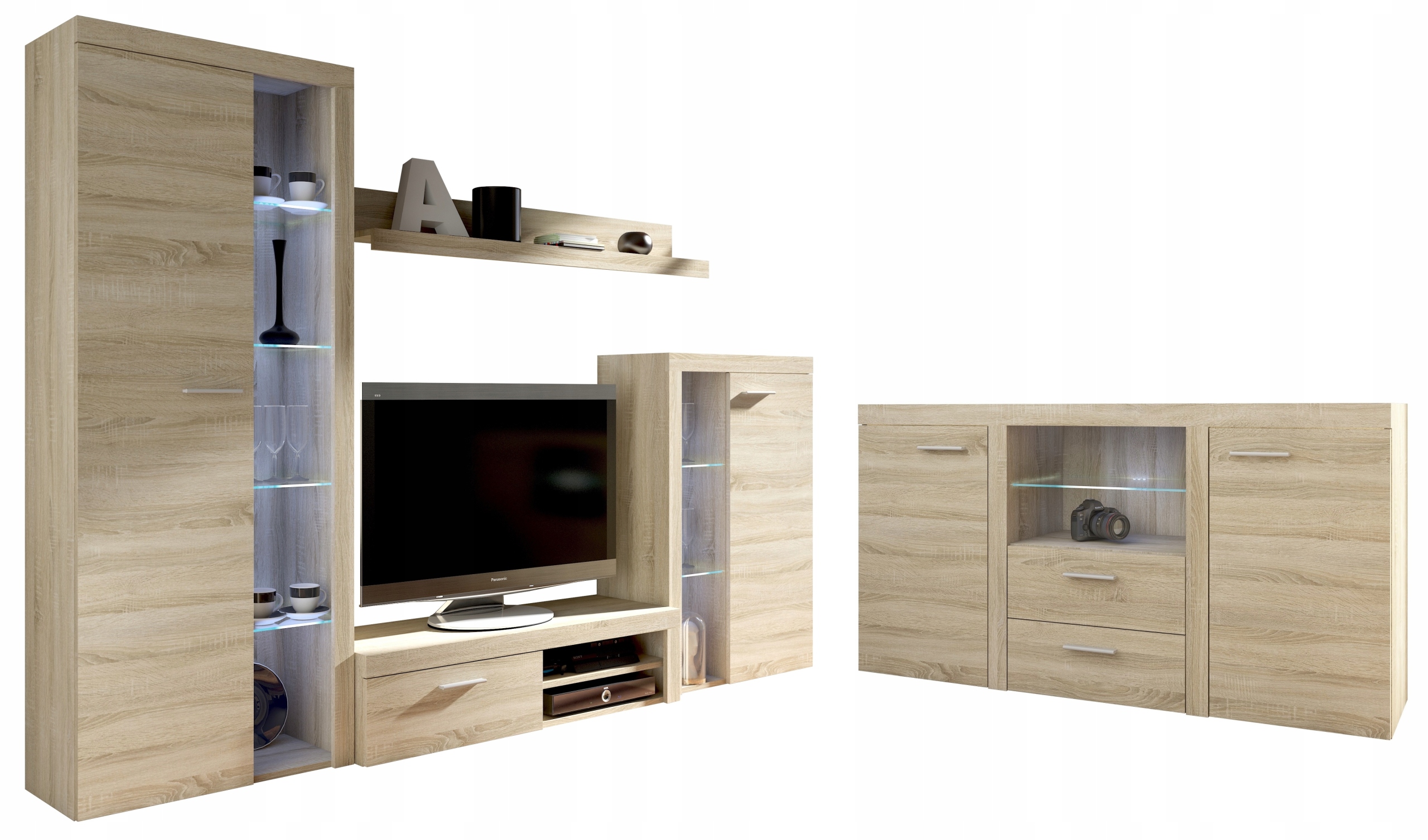 Meblościanka + KOMODA RUMI DĄB LEFKAS Wybór Koloru Kod producenta Meblościanka RUMI + KOMODA