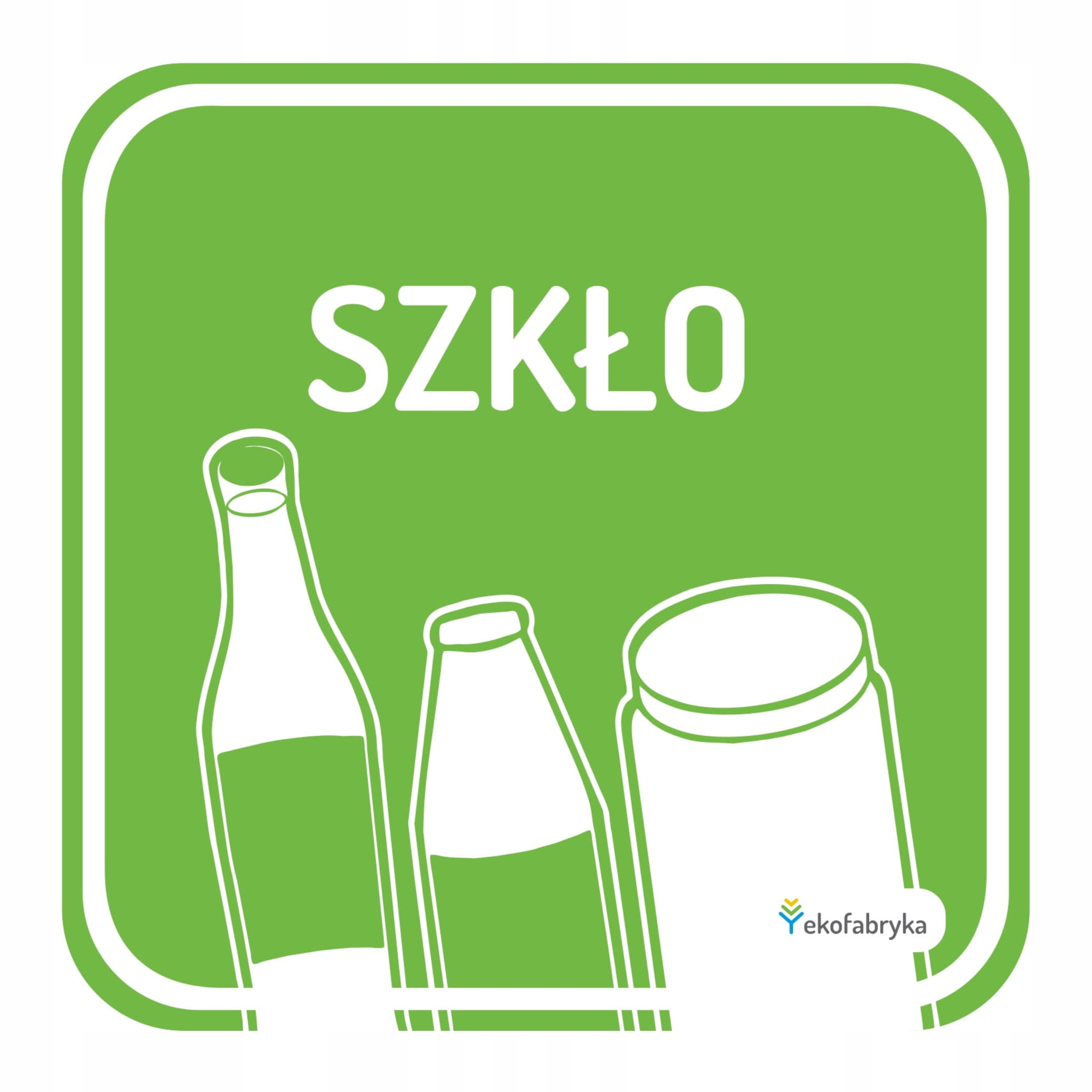 

Naklejka na kosz Szkło Segregacja śmieci 20cm