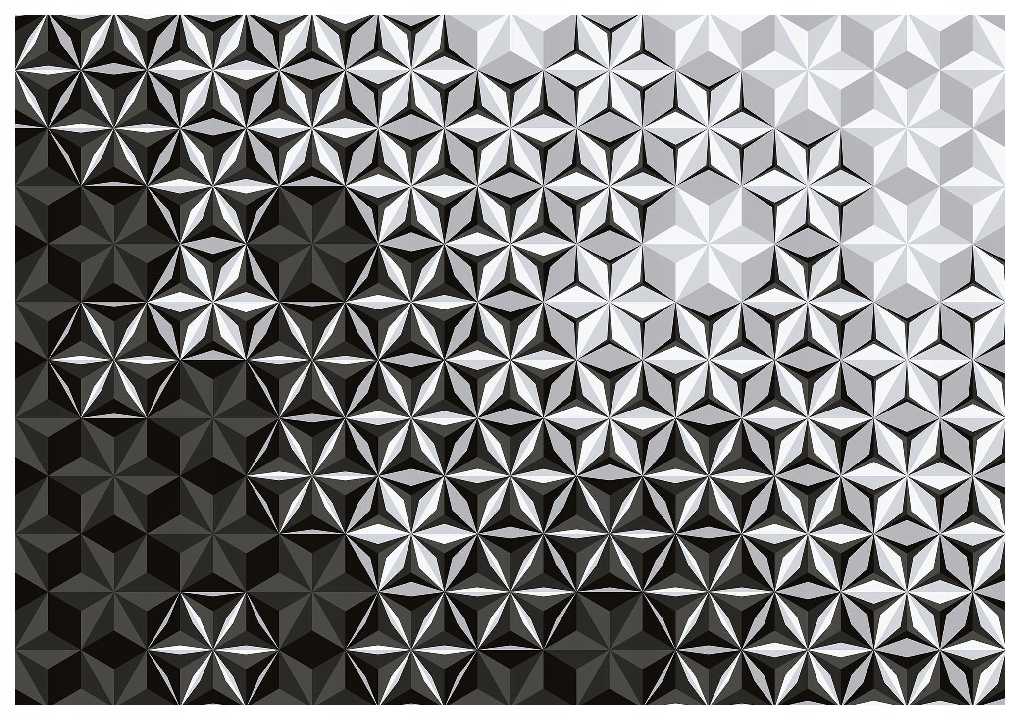 Fototapeta Geometrické šedé hvězdy 368x254 Efekt hloubky a světla lepidlo