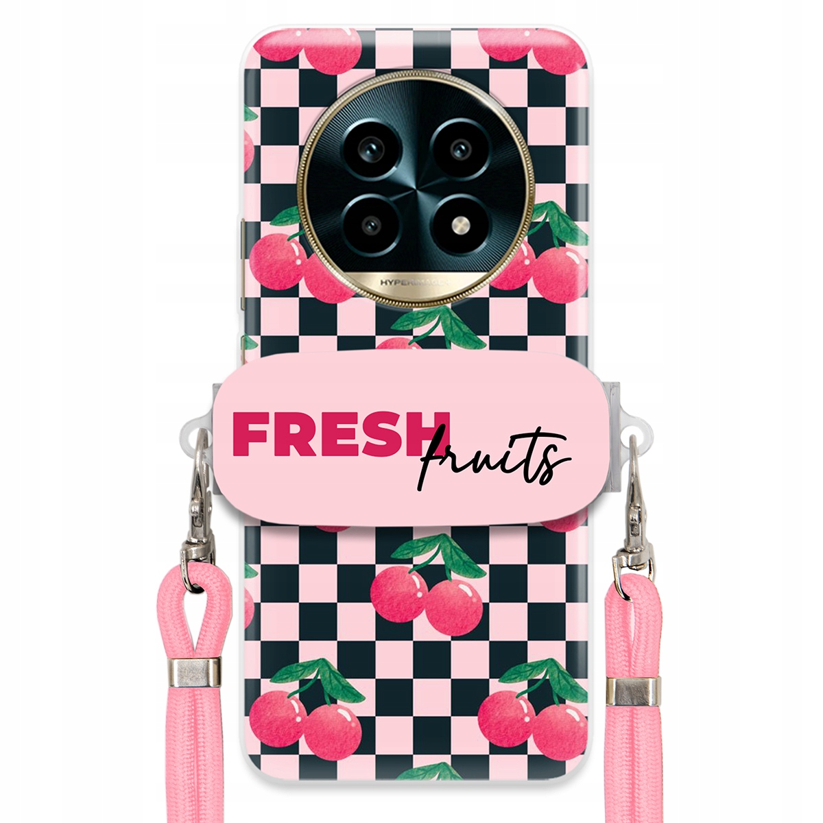 Pouzdro pro Realme 13 Pro Plus 5G Růžové vodítko Držák Praktické Fresh Fruits